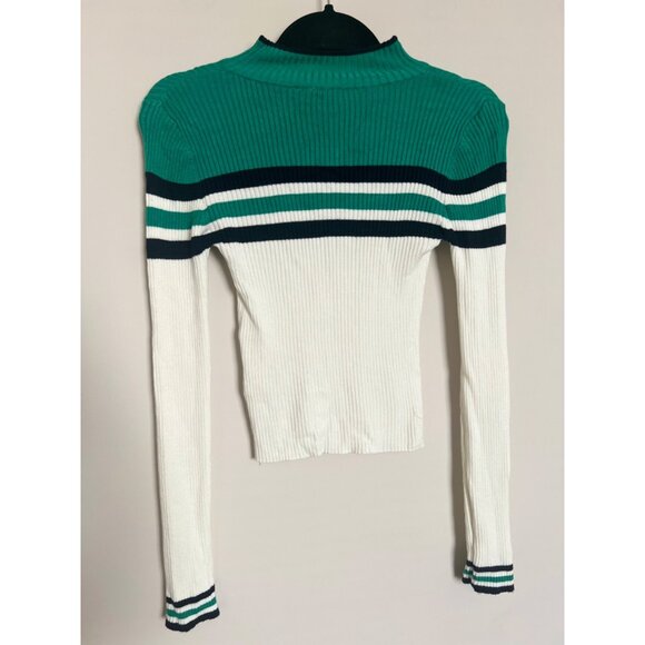Garage White & Green Half-Zip Shirt - Size X-Small - Picture 5 of 6